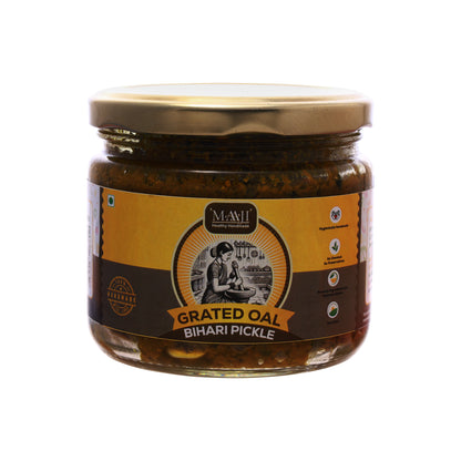 Oal Ginger Green Chili Mix Pickle | ओल बरोबरा | Grated (कद्दूकश) Oal (Suran/Jimikand) Pickle
