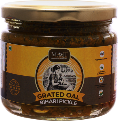Oal Ginger Green Chili Mix Pickle | ओल बरोबरा | Grated (कद्दूकश) Oal (Suran/Jimikand) Pickle