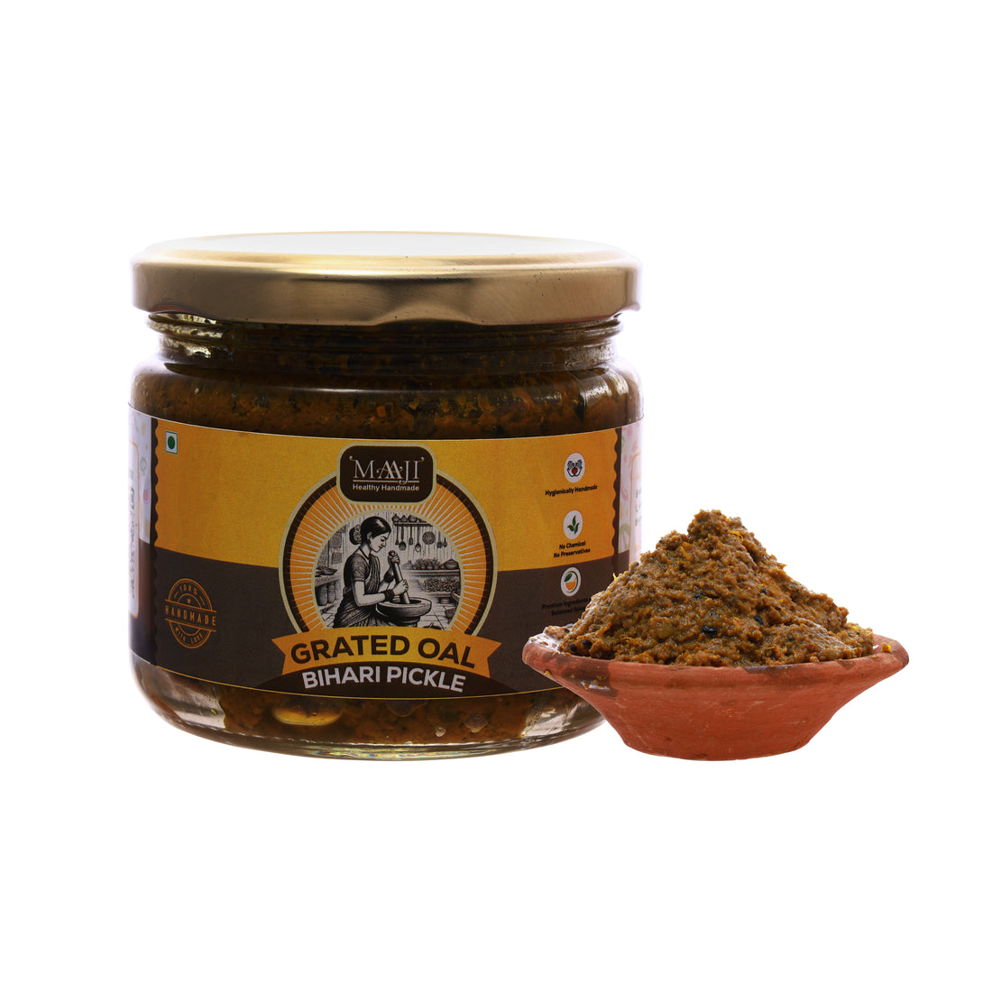 Oal Ginger Green Chili Mix Pickle | ओल बरोबरा | Grated (कद्दूकश) Oal (Suran/Jimikand) Pickle