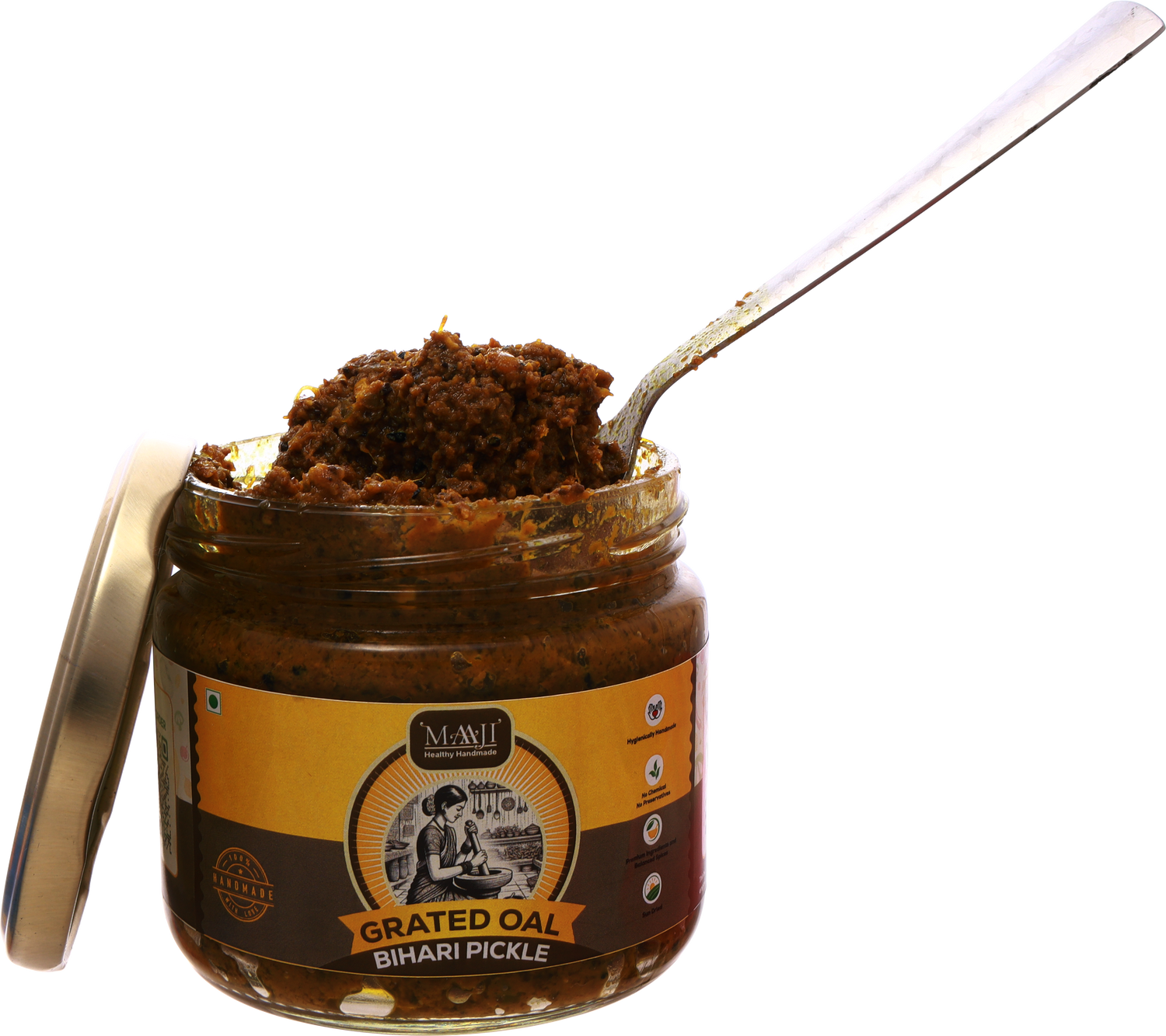 Oal Ginger Green Chili Mix Pickle | ओल बरोबरा | Grated (कद्दूकश) Oal (Suran/Jimikand) Pickle